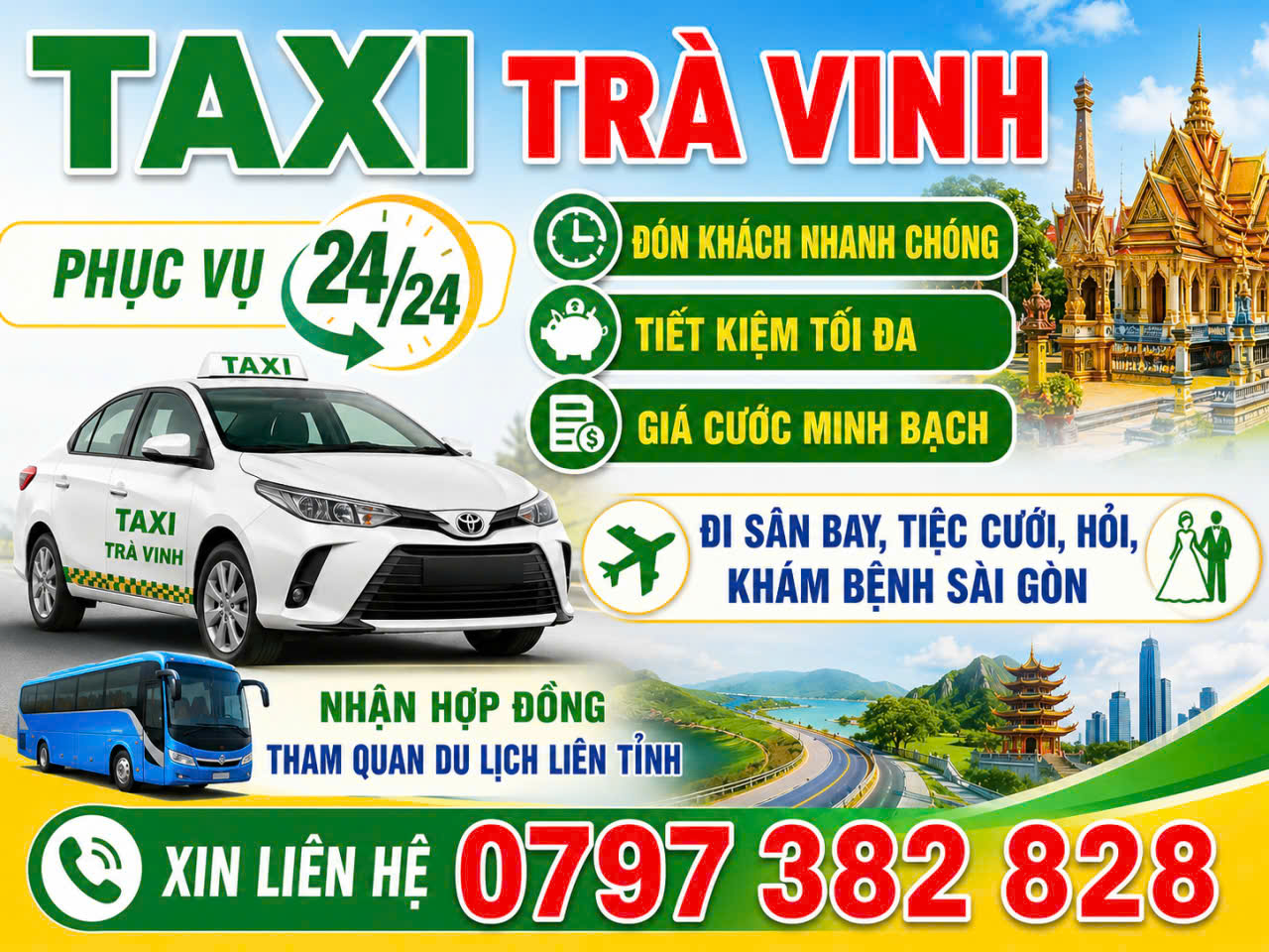 Taxi Trà Vinh - Dịch vụ taxi, xe hợp đồng